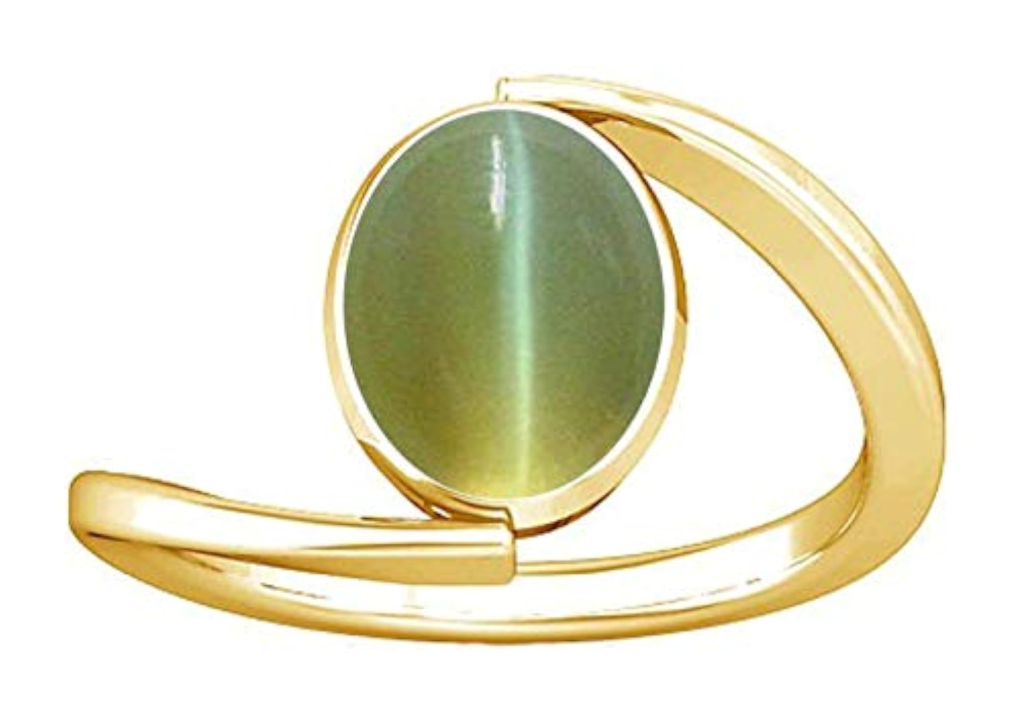 3.25-3.50 Ratti Cat's Eye Lehsuniya Gemstone Panchadhatu Ring