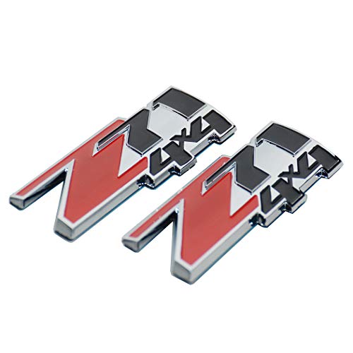 Image of 3D ABS Emblems Badges Decal Nameplate Compatible with Z71 4x4 2 Pcs (Black Red)