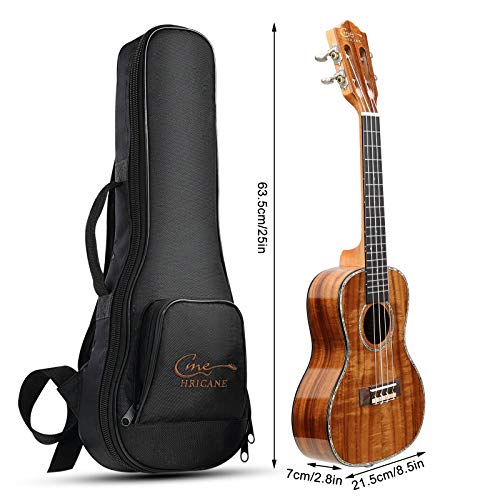 Hricane Professional Concert Ukulele 23 Inch For Adults, Koa Acacia Solid Wood Ukelele Beginners Kit Glossy Satin Finished Body With Gig Bag Tuner Strap Strings Set Pick thumb #7