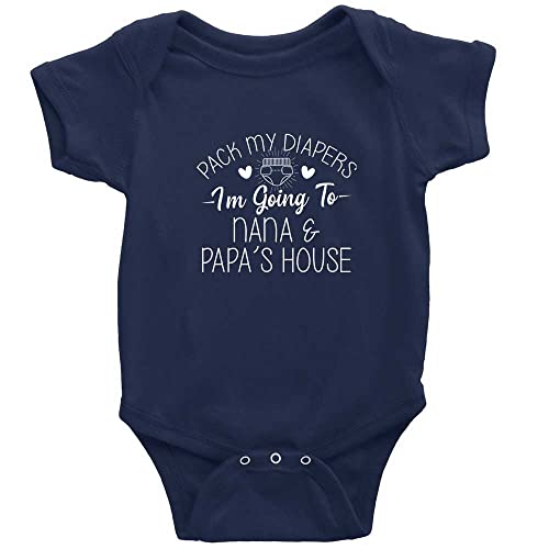 Pack My Diapers I'm Going To Nana & Papa's House Unisex Short Sleeve Baby Bodysuit