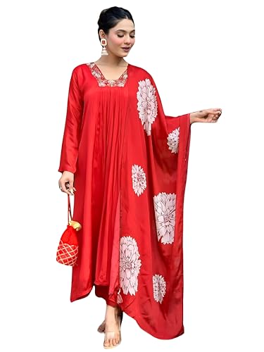 Ensemble Kurta évasé haut de gamme Navlik NK-636 avec broderie artisanale fine