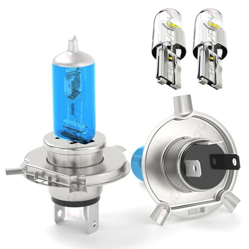 CHUSYYRAY H4 Halogen Headlight Bulb Compatible with Nissan Note E11 (2006-2013) / E12 (2013-2018) High Low Beam Headlight Halogen Replacement Bulb, 6000K White Light, Plug and Play, 2 Bulbs