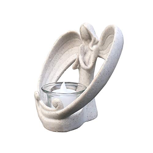 Artgenius Sandstone Praying Angel Candle Holder,6" Decorative Pray Angel Figurine Statue #TOP2