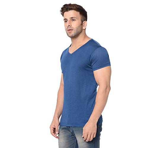 Image of Men's Cotton Blend Half Sleeve V Neck Tshirt