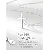 ChicSilver Personalized 925 Sterling Silver Dainty Small Cross/Heart/Butterfly/Star/Moon/Dot/Triangle Pendant Necklace for Women, Silver/Gold/Rose Gold/Black (with Gift Box)