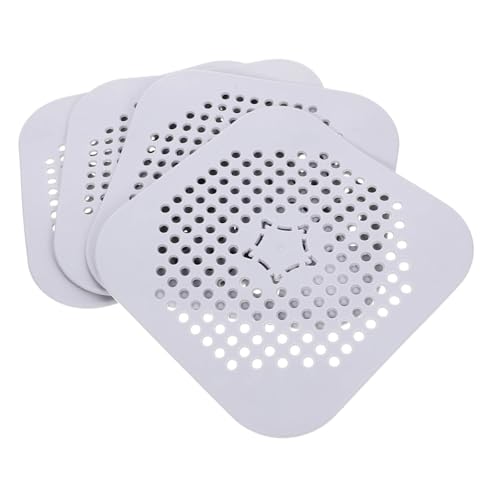 Mikikit 4Piezas Cubierta de Drenaje de Cuadrada Fregaderos y Baños Obstrucciones y Olores Compatible con Desagües