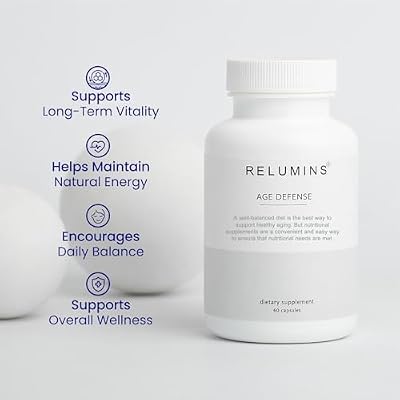 Relumins Age Defense NAD+ Supplement with NADH, CoQ10, Glutathione, Resveratrol, Fisetin, Curcumin & EGCG - Antioxidant Support Supplement 60 Vegan Capsules