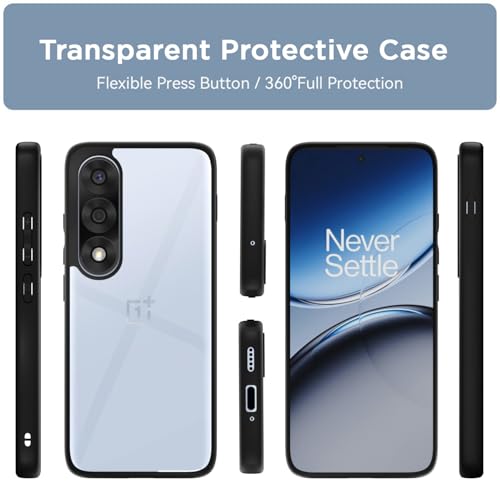 Image of Amazon Basics TPU+PC Back Cover for OnePlus Nord 5 5G | Shockproof Sleek Hybrid Armor Bumper Case (Black)