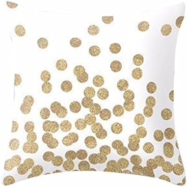HL HLPPC Print Gold Glitter Dots Square Polyester Throw Pillow Case Cushion Cover Home D¨¦cor 18 x 18 Inches