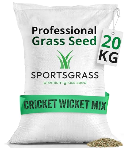 Lawns Direct SportsGrass™ 20kg Professional Fine-Leaved Perennial Rye Grass Seed Mix Designed Especially for Cricket Wicket Areas, Covering 800m2