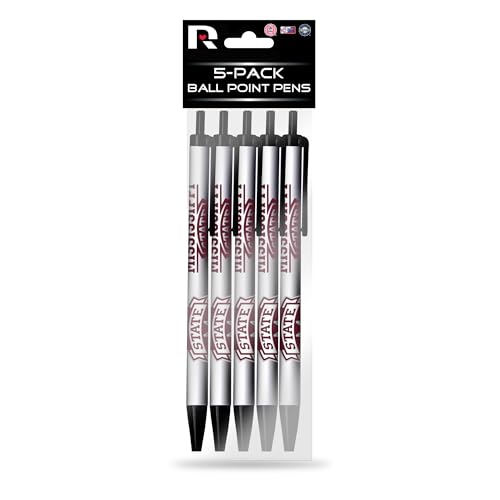 Rico Industries NFL 5-Pack Retractable Click Pens- Great Stocking Suffers and Party Favors (Mississippi State)
