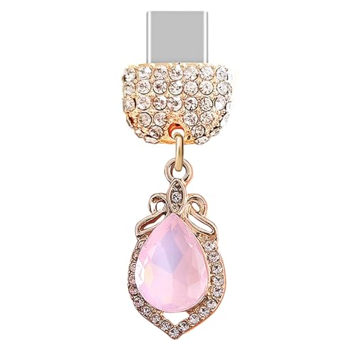 ELISE & FONDA TP453 Type-C USB�[�d�|�[�g �N���X�^�� �h�o�v���O �����Ȑ��H �g�ѓd�b�`���[�� iPhone 15 /Samsung/OnePlus/Xiaomi/oppo Android�g�ѓd�b�p (�s���N)