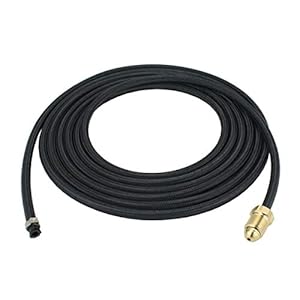 SÜA – Gas Hose for 18 Series Water-Cooled TIG Torches – 12.5 Feet – Super Flex Black Braided – Model 40V75-R