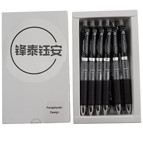Fengtaiyuan AD038P18, Retractable Gel Pens, 0.38mm, Black Ink, Ultra Fine, Writting Smooth, 18 Pack (Black-0.38mm)