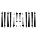 Garage Carriage Door Hinges Iron Decorative Garage Handles Hardware Kit 2 Set (8 Hinges + 4 Handles)