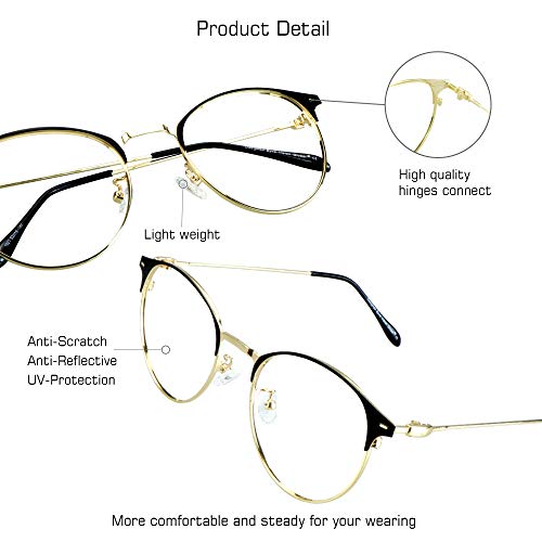 Image of VisionGlobal Blue Light Blocking Glasses for Women Men, Computer Reading, TV Glasses, Stylish Oval Frame