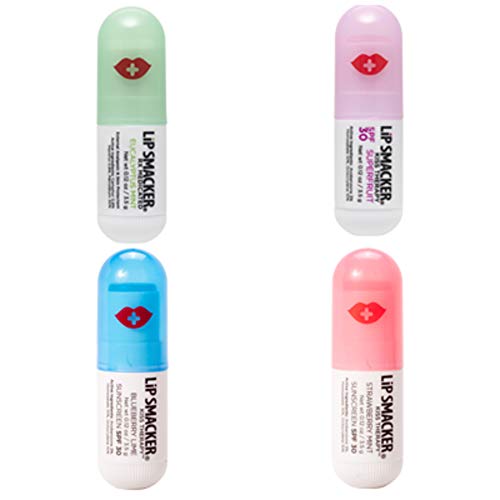 Lip Smacker Kiss Therapy Lip Balm - Eucalyptus Mint Superfruit Strawberry Mint Blueberry Lime