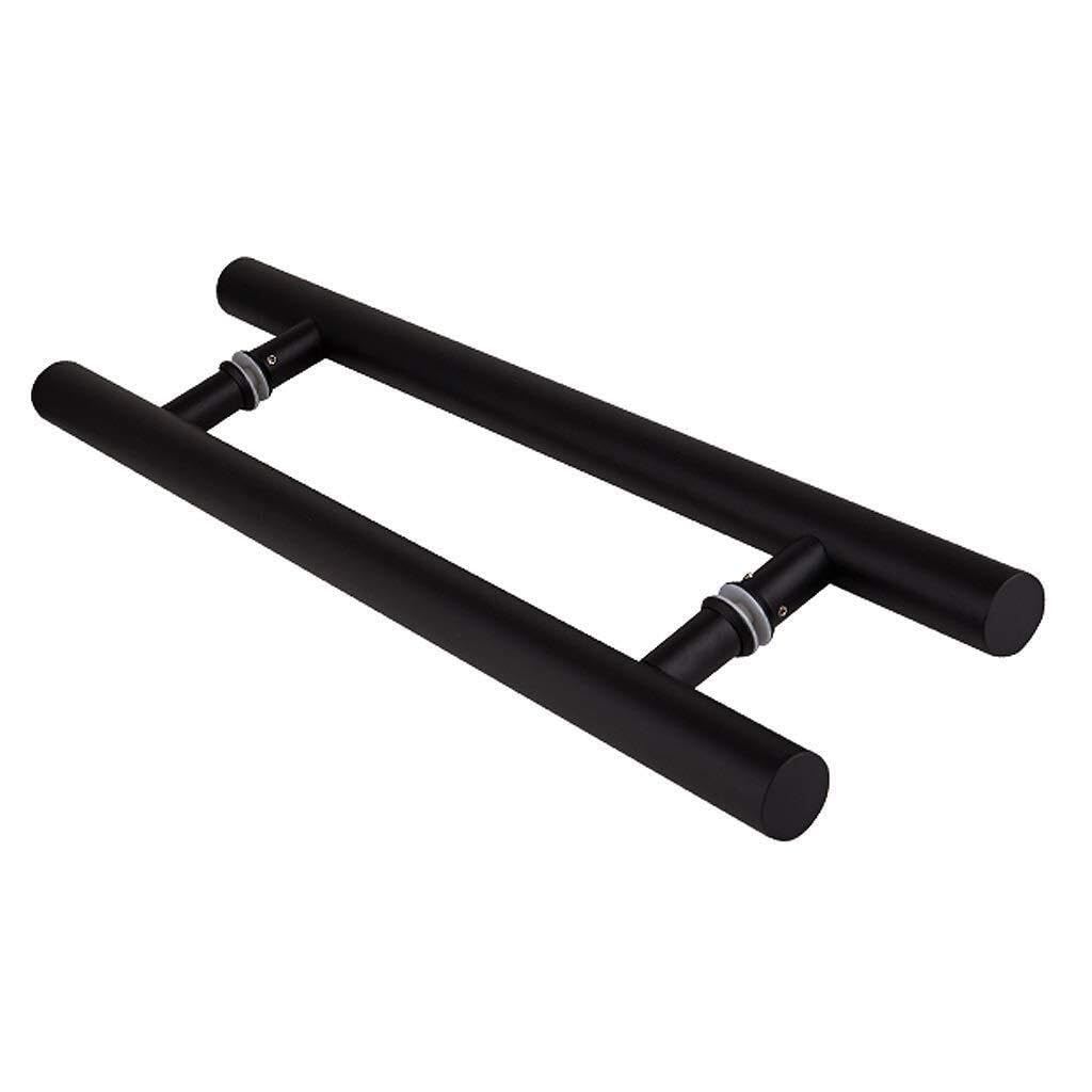 Poignée coulissante en verre noir 600mm inox pour porte pro