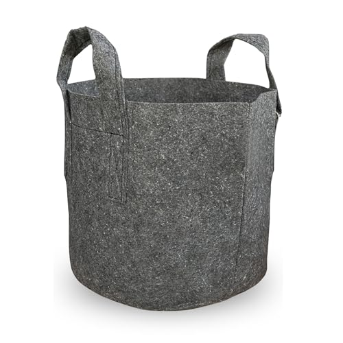 Growcery 5 Pack Fabric Plant Growing Bags, 8L, 12L, 16L, 20L Nonwoven Fabric Breathable Grow Bags Heavy Duty Thickened Root Aeration Garden Pots with Strap Handles, for Flowers and Vegetables (20L)