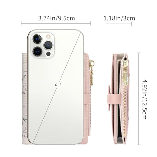 Image of GAEKEAO Small Wallets for Women RFID Blocking Bifold Floral Vegan Leather Wallet Card Holder with ID Window & Zipper Pocket