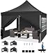 COBIZI Faltpavillon 3X3, Pavillon 3x3m Wasserdicht Stabil Winterfest, Faltbar Partyzelt mit 4 Seitenwänden & 4 Sandsack Pop up Gartenpavillon Anti-UV für Hochzeiten, Freien, Schwarz