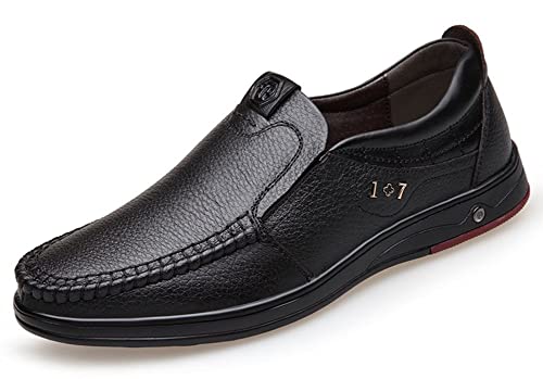 mitvr Mens Casual Leather Shoes Business Slip-on Shoes Comfort Fashion Driving Shoes for Male