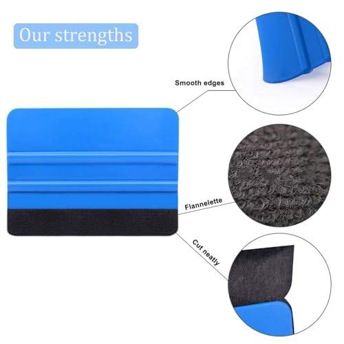 2 Stück Rakel Set Karte Filzrakel?Auto Folienrakel Set ?mit Filzkante Folierungs Werkzeug von Fliesenaufklebern, Autofolien, Schutzfolien, Möbelfolien, Wandtattoos