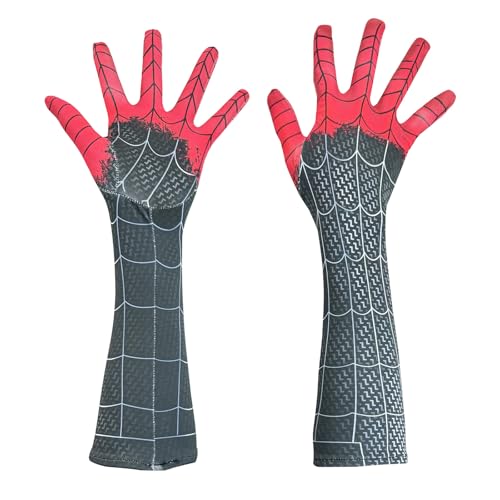 NOSTURD Halloween Gloves for Children and Adults Superhero Gloves Costume RedLarge