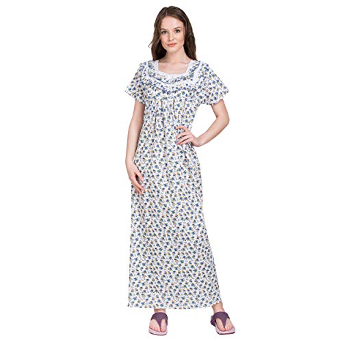 Image of Women's Cotton Nighty Night Gown Multicolore /Cotton Nighty for Pregnant Ladies /Women Night Gowns for Day Wear /Night Wear (Multicolour)(Available Sizes XL & XXL)