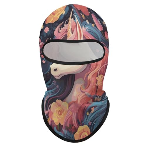 Balaclava para hombre y mujer, máscara completa para esquí y ciclismo con diseño de caballo y flores miniatura 7
