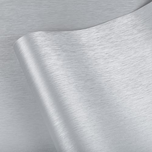 Abyssaly Silver Stainless Steel Contact Paper - Gray Metallic Countertop Contact Paper Peel and