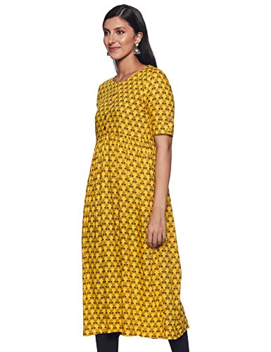 Image of Haute Curry by Shoppers Stop Womens Round Neck Printed Kurta
