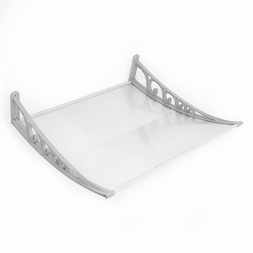 Marquesina para Puertas Ventanas Toldo Refugio de Nieve, Porche Delantero, Sombra Exterior, Techo, Hecho en Cubierta de Policarbonato,80*120cm