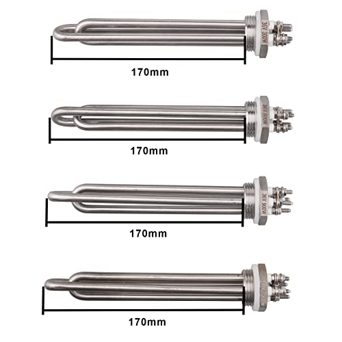 Heizelement 2U 1 (DN25)33mm BSP 36V 1500W Edelstahlflansch mit Silikonring