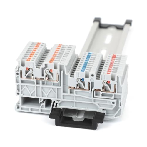 Bloque de terminales PTIO 1.5 con conector Push-in para carril Din de 4 conductores, 5 uds