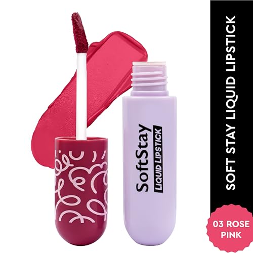 Image of Soft Stay Transferproof Liquid Lipstick| Hydrating, Highly Pigmented and Light Weight (Rose Pink, 03)