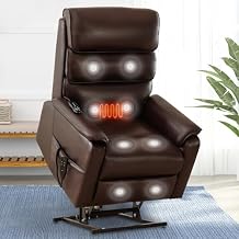 cinkehome Dual Motor Power Lift Chairs Recliner for Elderly, Small Lay Flat Power Lift Recliner with Massage Heat, Infinite Position, High Back, Remote Control