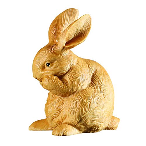 Figurine de lapin Feng Shui en bois pour harmoniser votre bureau et salon