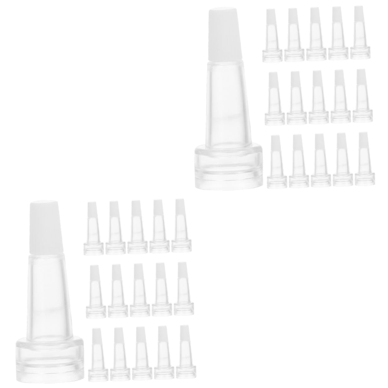KICHOUSE 2sets Medicine Bottles Caps Bottles Dropper Caps Horn Shape Design 50pcs*2