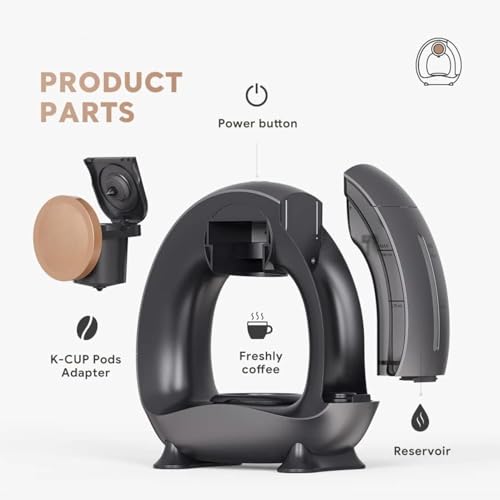 Image of AAshonee American Coffee Maker - 240ml Semi-Automatic Coffee Machine with Removable Reservoir, Reusable Filter & Glass Cup (1-Year Warranty)