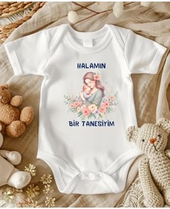 Lupi Hala Yazılı Zıbın Hediye Yenidoğan Anne Baba Hala Yenge Amca Dayıya, Dark-Slate-Black, 1 Yaş