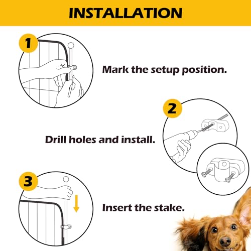 image for ComSaf Dog Playpen Accessory Bag, Fence-to-Wall Anchor Pack of 6, Tri-