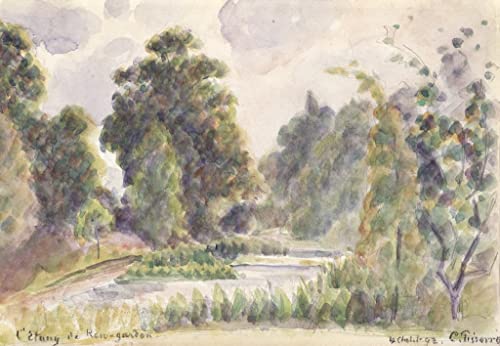 Toile Nordique Étang à Kew Gardens par Pissarro 60x90cm pour décoration de chambre