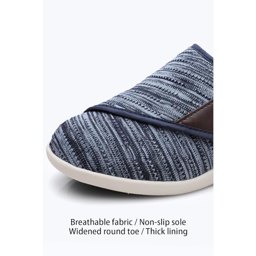 Sapatos femininos de largura extra larga para diabéticos, leve, respirável, ajustável, edema de idos