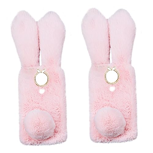 Coque en peluche rose Hemobllo avec découpes précises pour un accès facile aux boutons de votre smartphone