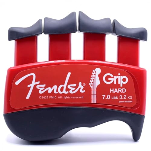 Fender GRIP Hand and Finger Exerciser (Hard - 7lbs / 3.2kg) – Best Ergonomic Finger Strengthener to improve play on all stringed instruments (Guitar, Bass, Violin, etc.)