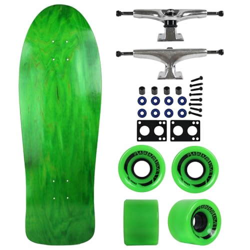 Moose Old School Skateboard 30" Stain Green, 7" Raw Trucks & 59mm Green Wheels