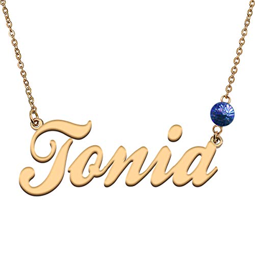 HUAN XUN Custom Choker Birthstone Tonia Name Necklace Best