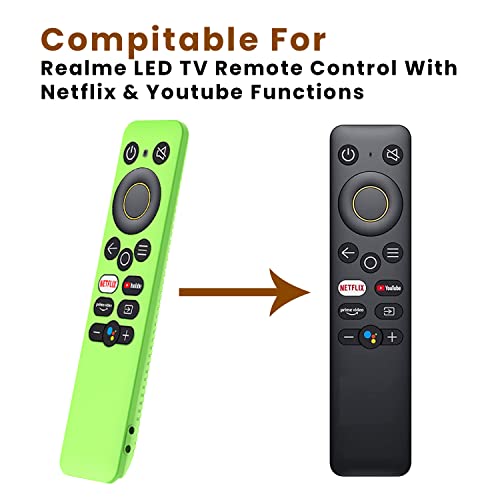 Image of Silicone Remote Cover for Realme Smart LED TV Remote with Netflix Prime Video and YouTube Function Realme TV Remote Case with Lanyard - Anti Lost (Remote Not Included)