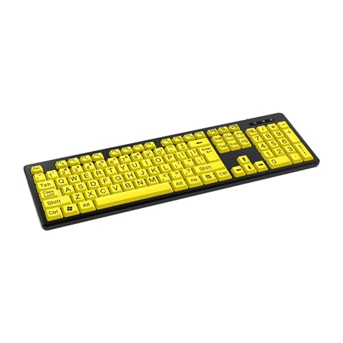 BAYORE USB LED Keyboard 104Keys Large Print Computer Keyboard Suitable For Elderly And Visually Perfect For Seniors Use Visually Impaired Individuals